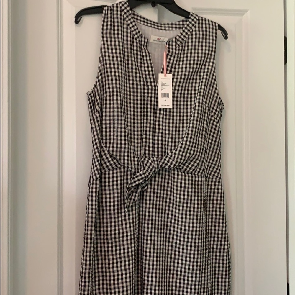 Vineyard Vines NWT Gingham Black Dress